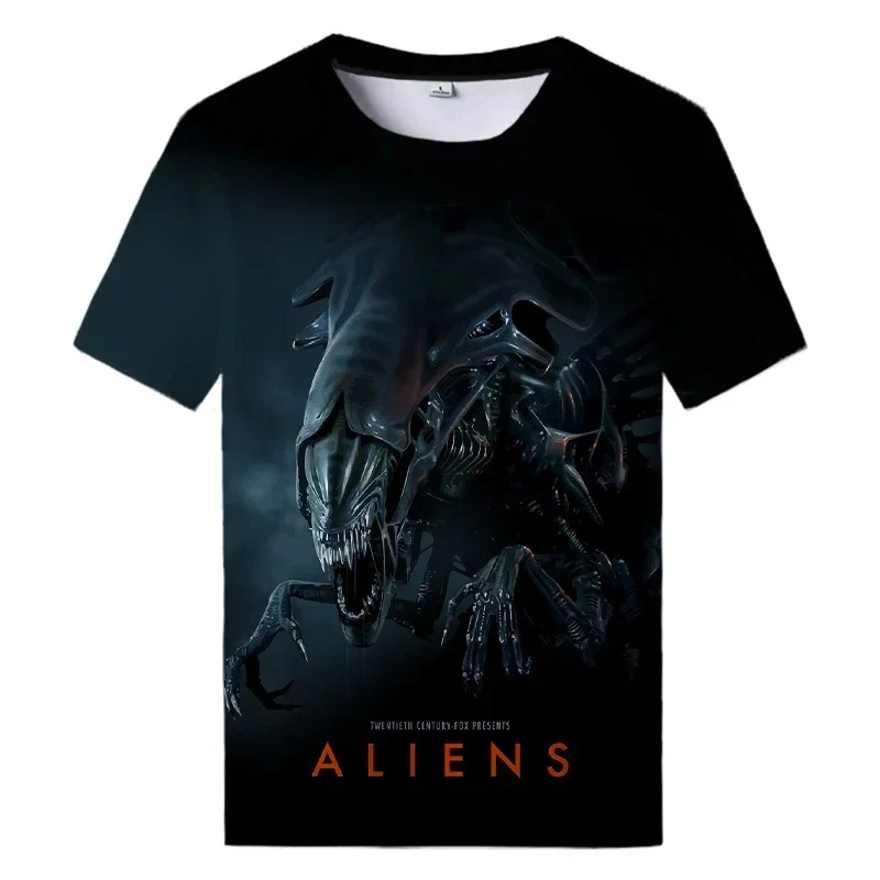 Summer New Alien Art 3D Print T-shirt For Men Clothing Daily