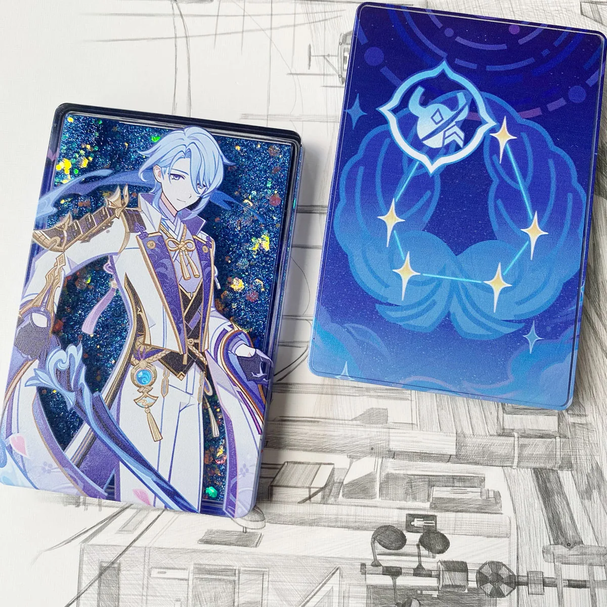 

Game Kamisato Ayato Genshin Impact Cute Gift BL Stand Model Cosplay Anime Collection Decor Acrylic Brick Quicksand Mahjong