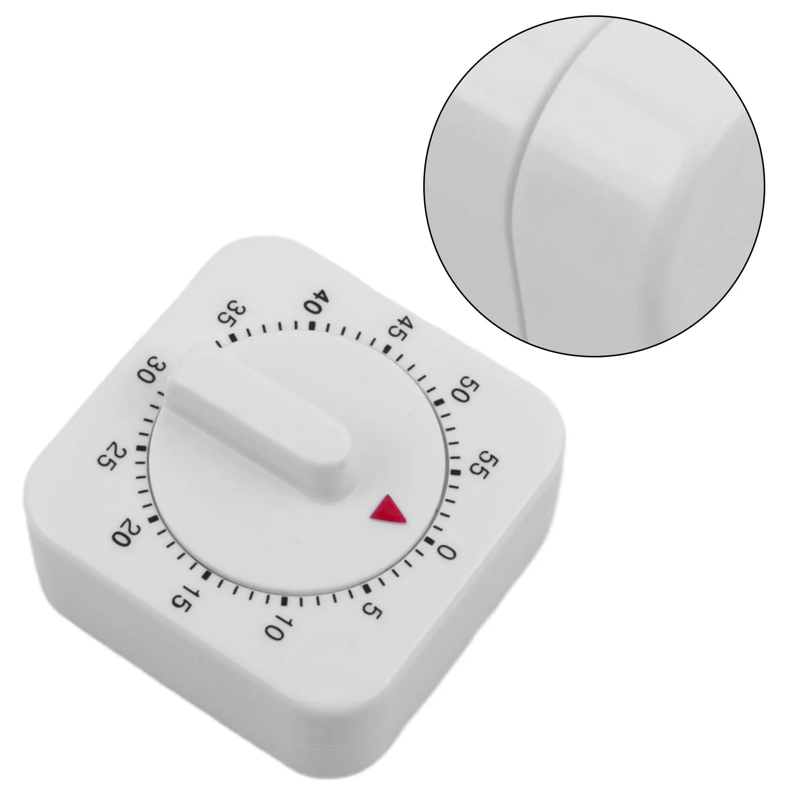 

60 Minutes Kitchen Timer Count Down Alarm Reminder White Square Mechanical Timer For Kitchen Home Cooking Baking Tools