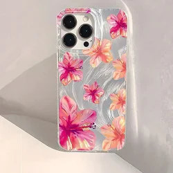 Vibrant Watercolor Hibiscus Flower Pattern Phone Case - Samsung S23 (T9683)