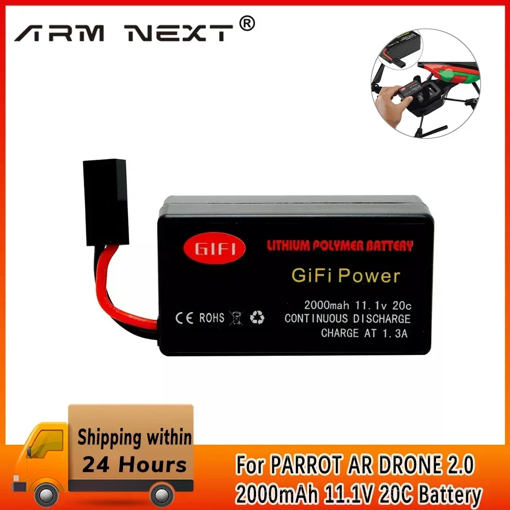 Batteria Ricaricabile 2000Mah 11.1V 20C Per Parrot Ar Drone 2.0 Quadcopter Drone