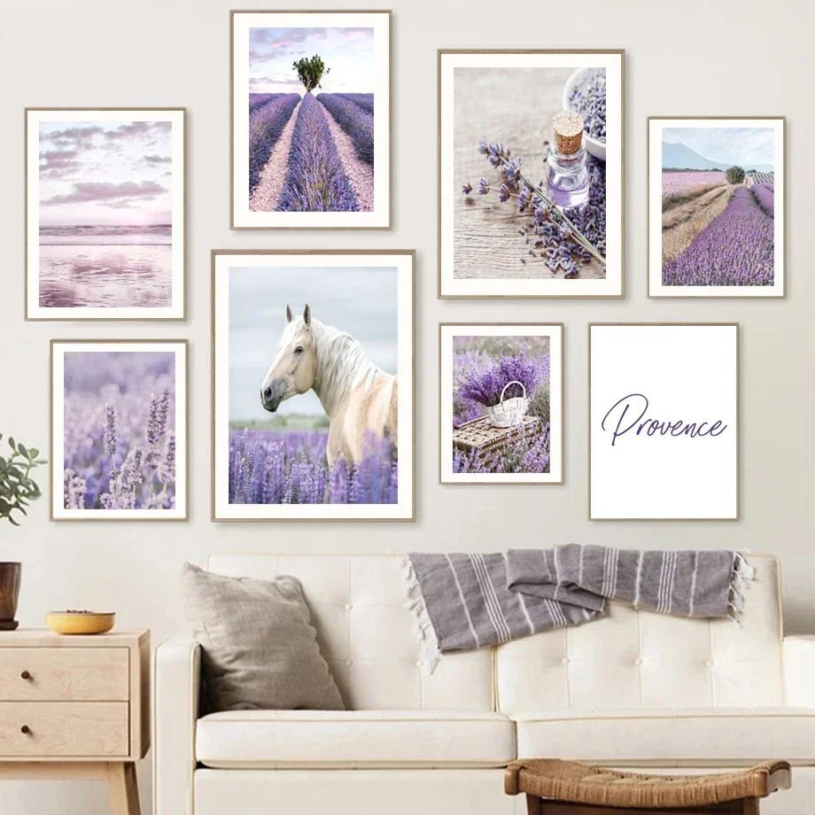 

Provence Purple Landscape Lavender Quote Nordic Wall Art Canvas Painting Posters And Prints Pictures For Living Girls Room Decor