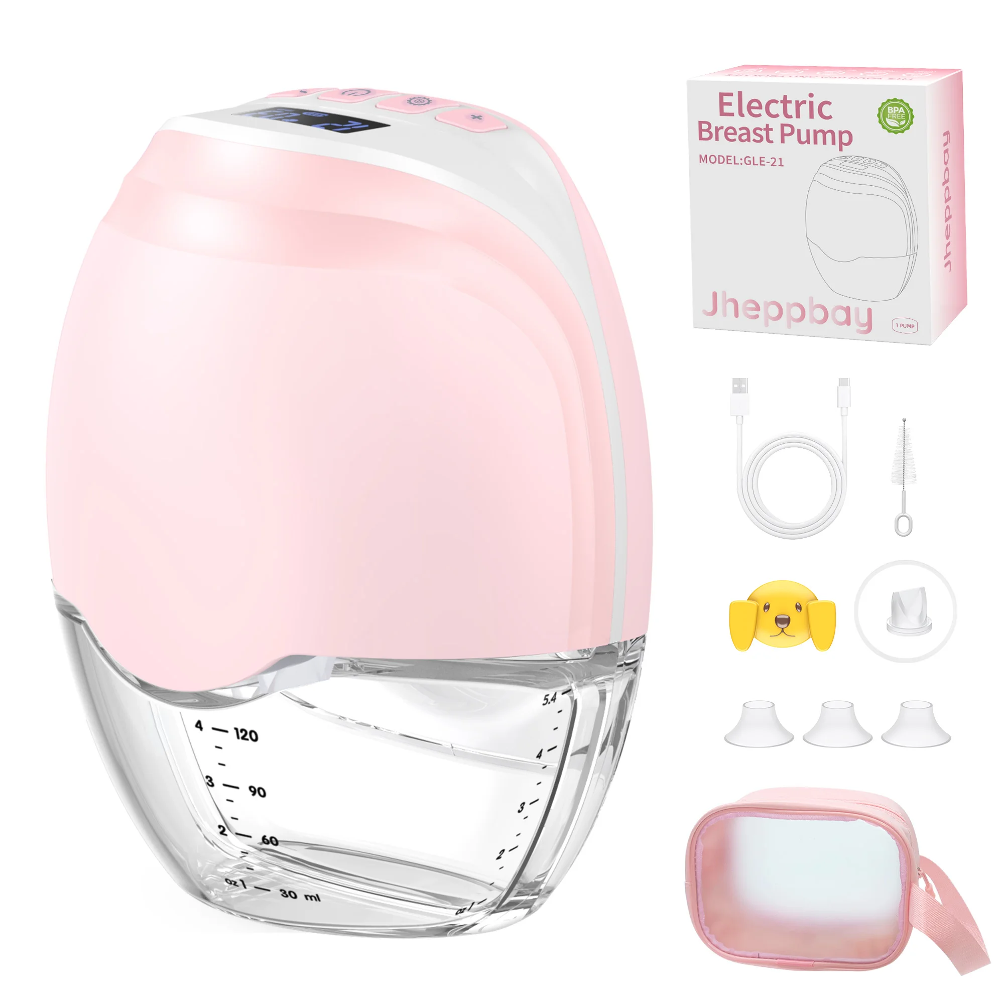 Wearable breast pump hands free electric portable BPA-free 12 levels 3 modes breastfeeding milk collector breast pump wearable milk saver breast milk catcher