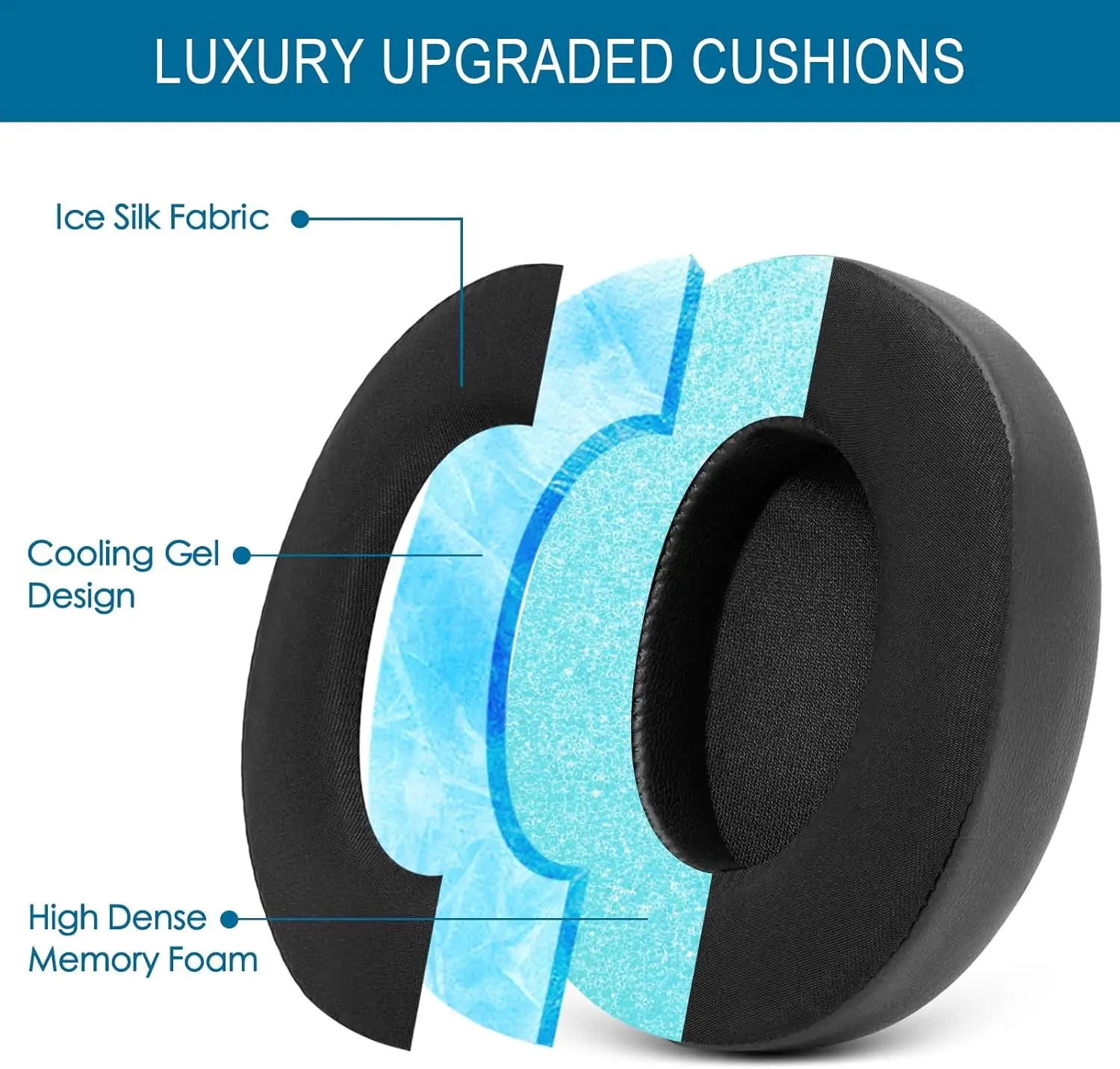 Studio Pro Cooling Gel Earpads for Beats Studio Pro Wireless Headphone Replacement Ear Pads Cushions Softer Foam Earmuffs