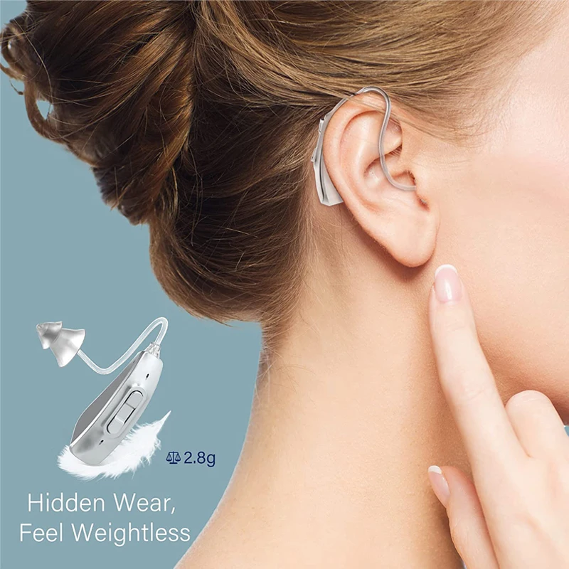 2 Pcs Rechargeable Hearing Aid Digital Bte Hearing Aids Adjustable Tone