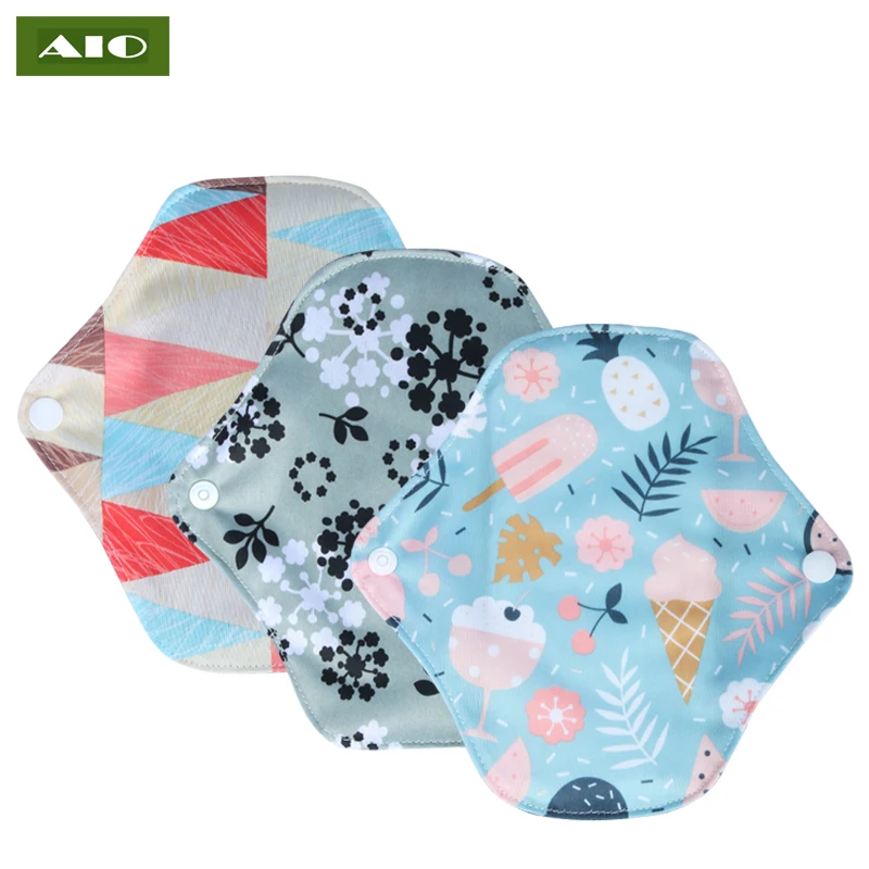 Washable Reusable Sanitary Pads Waterproof Polar Fleece Menstrual Sets-Panty Liner Regular Flow Heavy Flow for Health Feminine