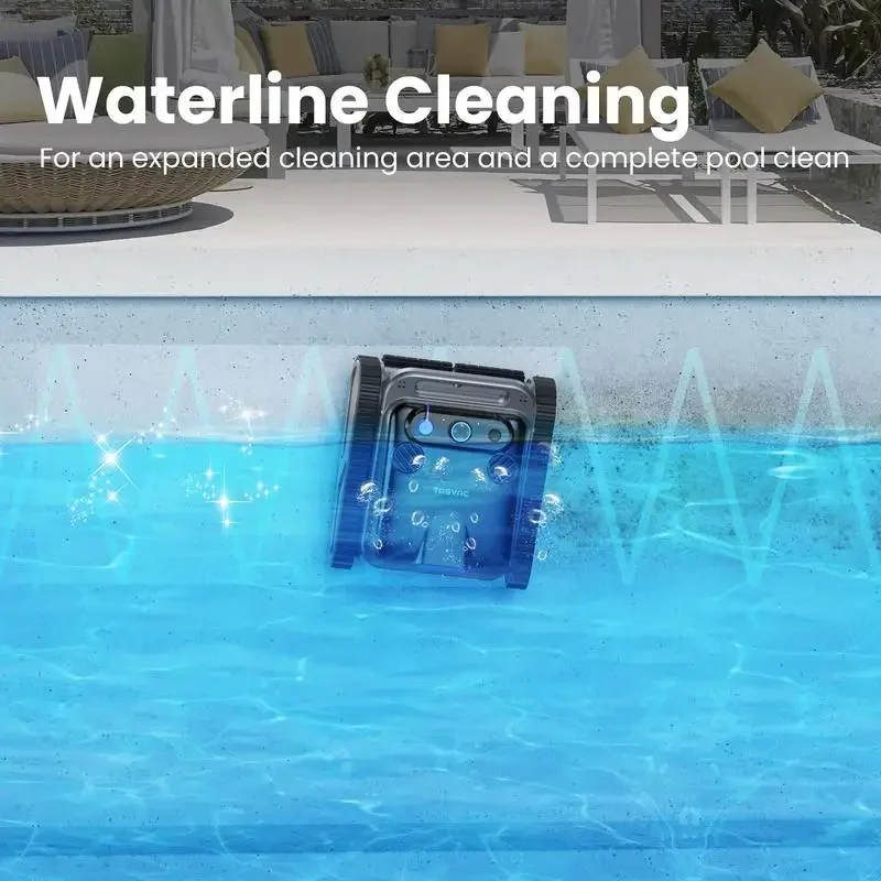 TASVAC Y50 Cordless Robotic Pool Cleaner, Waterline Cleaning, Climbing Walls, Automatic Pool Vacuum 260-Minute Battery Life 5