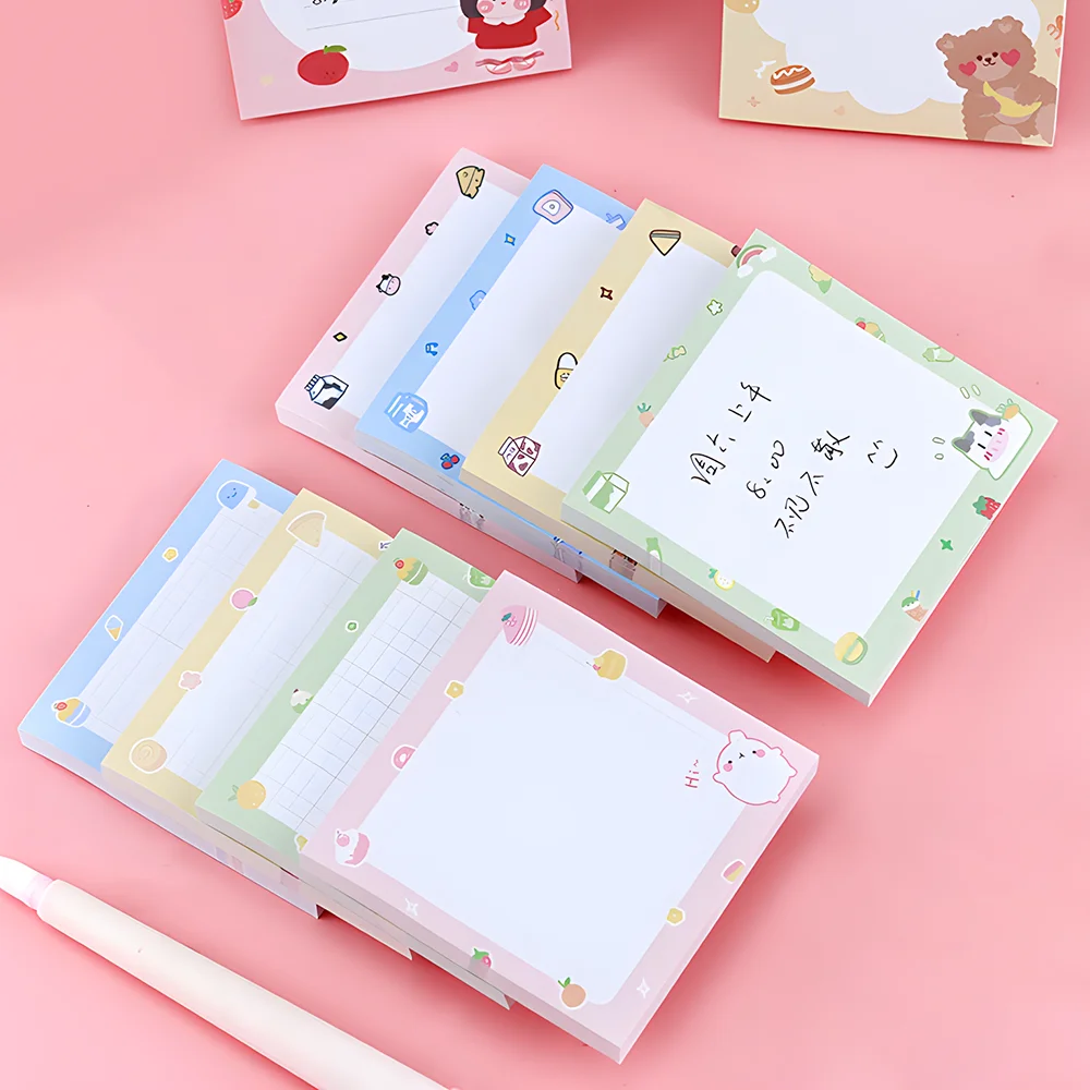 Funny Cute Sticky Notes Kawaii Girl Bear Cow Memo Pad Post Notepad Stationery Daily Planner Shopping Check To Do List Index Tabs 4