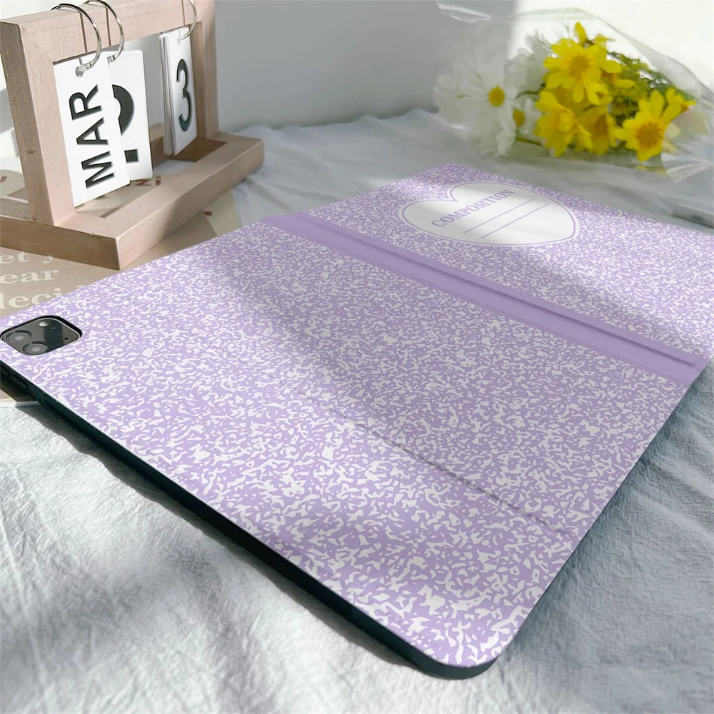 Livro Composição Rosa com Suporte de Lápis Funda Case para Ipad Air 5th 4th 10.9 Pro 11 10.2 9th Air3 Pro 10.5 10th 2023 - Imagem 5