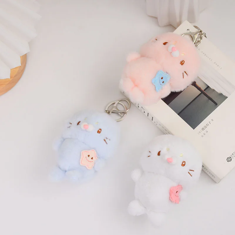 

10cm Cute Small Seal Plush Keychain Pendant Animals Stuffed Plush Toys Children Girl Bag Accessory Doll Kids Birthday Gift