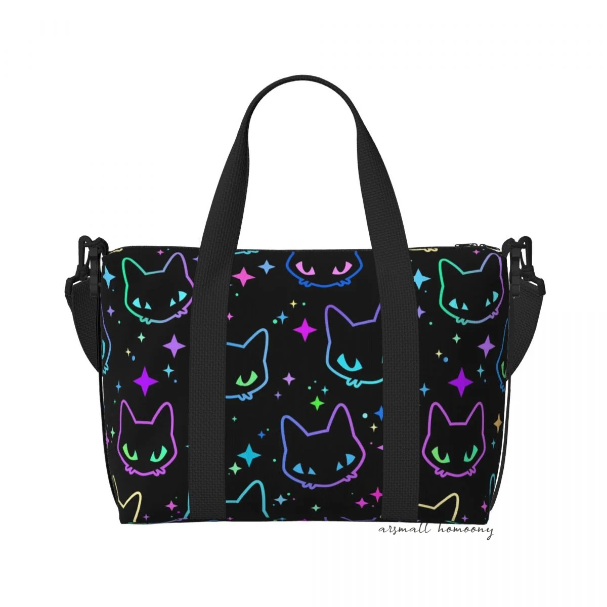 

Дорожная Спортивная сумка с изображением кошки, персонализированные дорожные сумки с плечевым ремнем для женщин