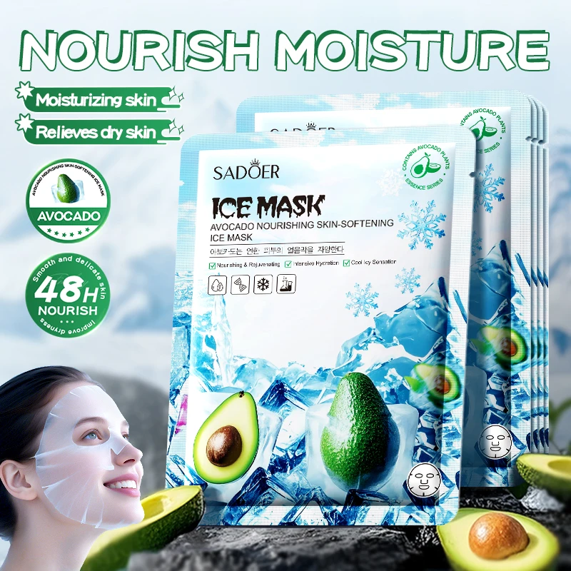 5pcs SADOER Fruits Ice Face Mask Moisturizing Whitening Anti-Aging Anti Wrinkles Facial Masks Korean Skin Care Cosmetics