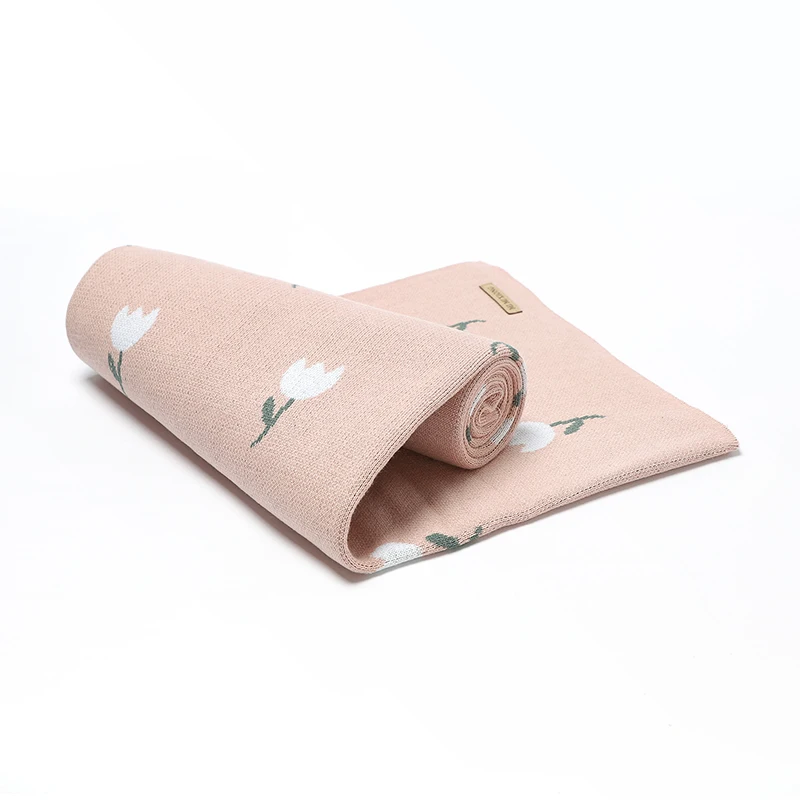 Newborn Baby Blankets Cotton Knitted Crib Cellular Toddler Outdoor Throw Play Mat 100*80cm, cotton muslin blanket,cotton blanket,cotton gauze blanket,cotton knit blanket,knit blanket,custom blanket