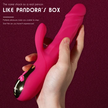 Heating Thrusting Dildo Double Vibrators for Women Clitoris Stimulator Adult Sexy Toys Masturbators Wand Couple Sex Machine 4