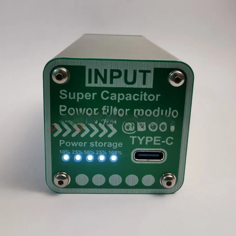 

5V power filter, Type C input and output, suitable for Raspberry Pi, Farad capacitor filter， supports USB communication