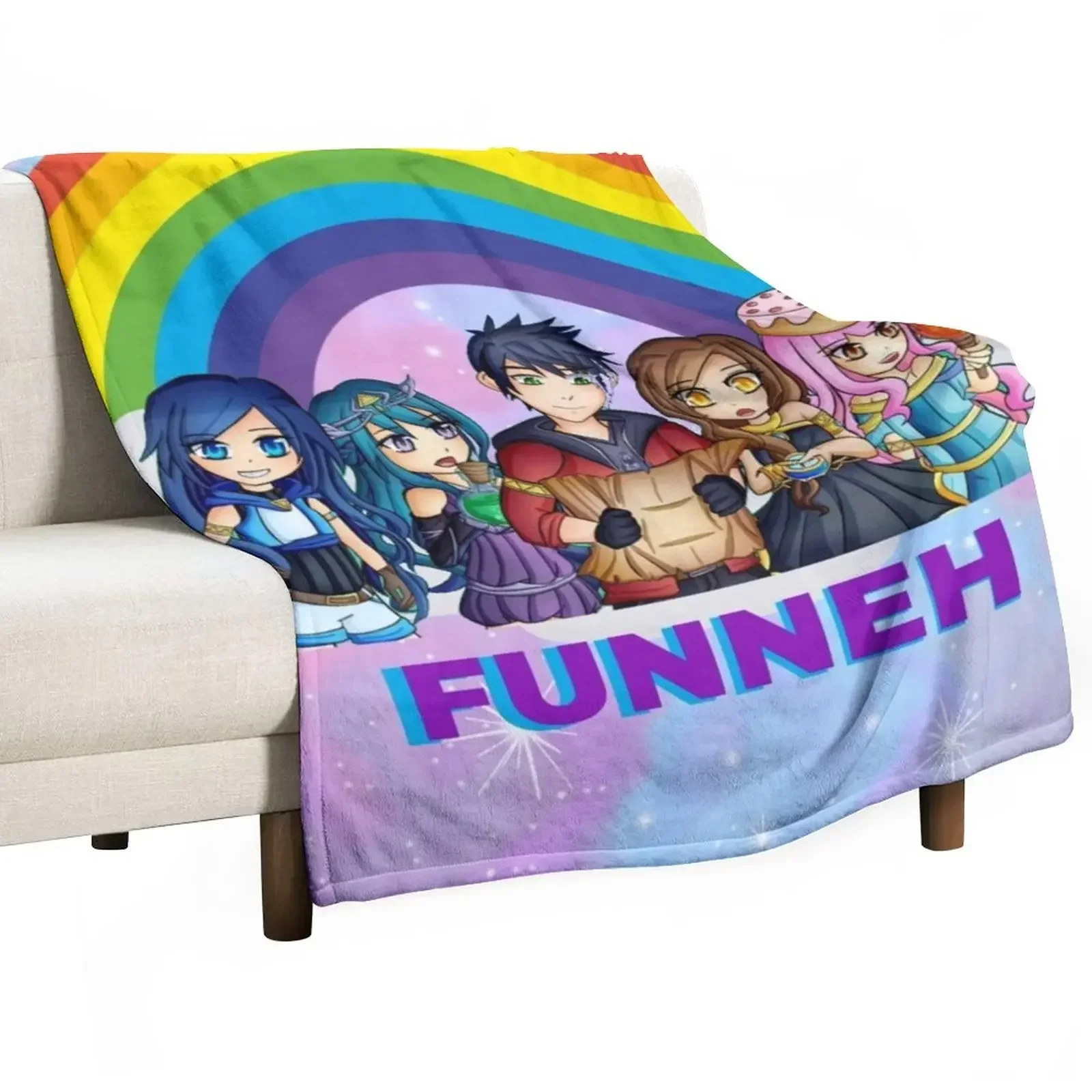 

Itsfunneh krewgame Throw Blanket Beach Furrys Soft Plaid Sofas Blankets
