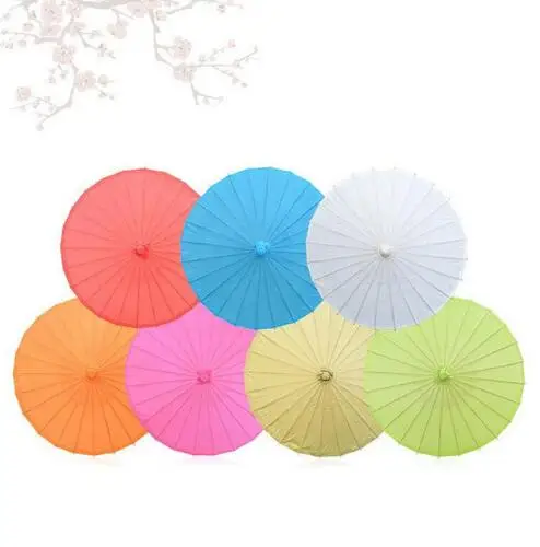 

Free shipping 20pcs/lot Children Size Small Chinese Art Craft Umbrella Blank Paper Long Handle Wedding Parasol 23.6inch 60cm
