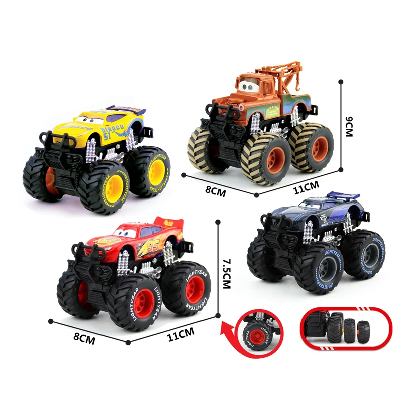 Metal car toys Disney Pixar Cars Lightning McQueen SUV Black Storm Jackson Cruz Mater Big wheel Offroad Metal Cars Toy Kids Christmas Gifts