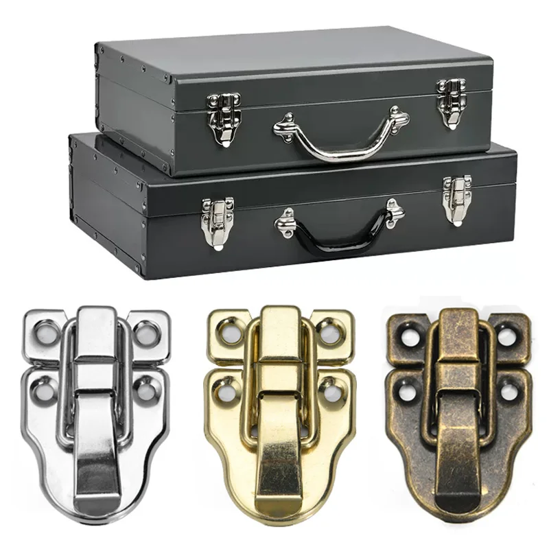 1PC Suitcase Chest Box Buckle Spring Hasp Metal Latch Catch Clasp Antique Lock Toolbox Lock Jewelry Box Lock Home Supplies