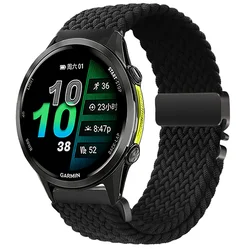 Nylon Braided Strap with Parachute Buckle Bracelet - Durable and Stylish Watch Band 45mm - Garmin Venu 4 45mm (Black)