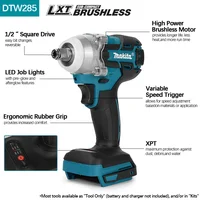 Makita DTW285 320N.M Impact Electric Wrench Brushless Wrench Cordless Tool Power Tools Rechargeable For Makita 18V Battery 2