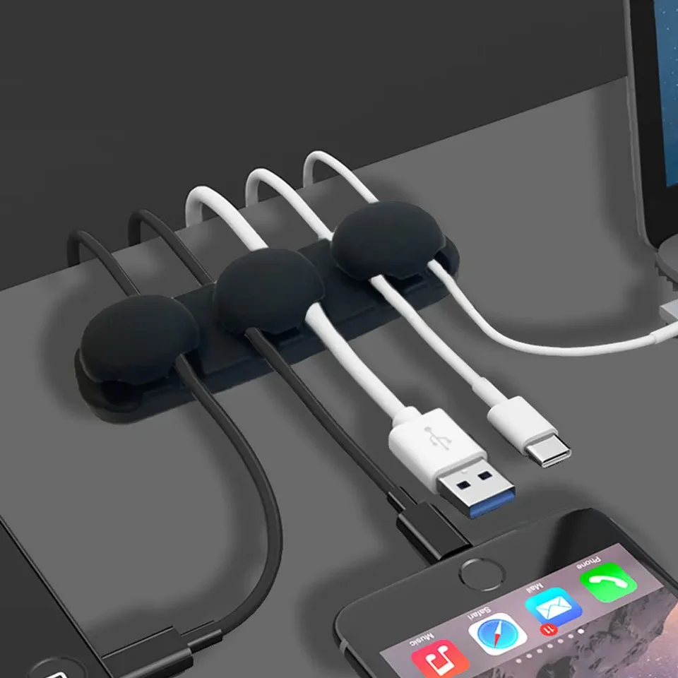 Silicone USB Cable Organizer for Desktop Management