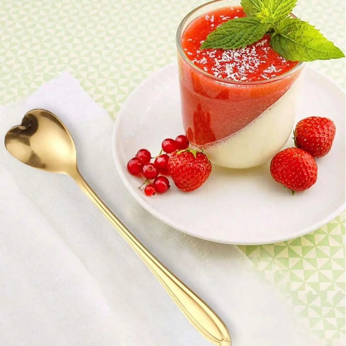 Set Di 8 Cucchiai Da Dessert In Acciaio Inox - Forme Di Fiori E Cuore - Colorati - Per Caffè, Tè E Dolci - 3