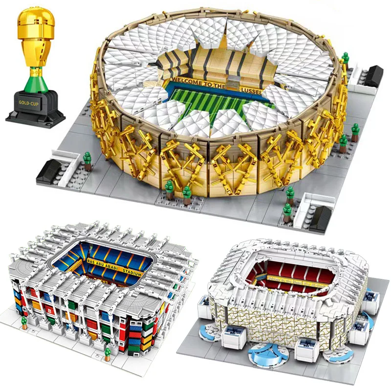 City Qatar Football Field Architecture Building Blocks DIY Ras Abu Stadium Lusail Stadium Model