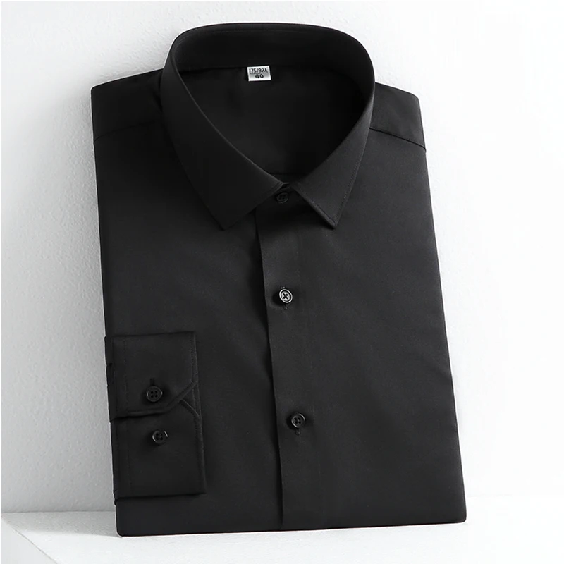Autumn and winter men's long-sleeved classic micro-elastic business anti-wrinkle slim casual and comfortable formal wear