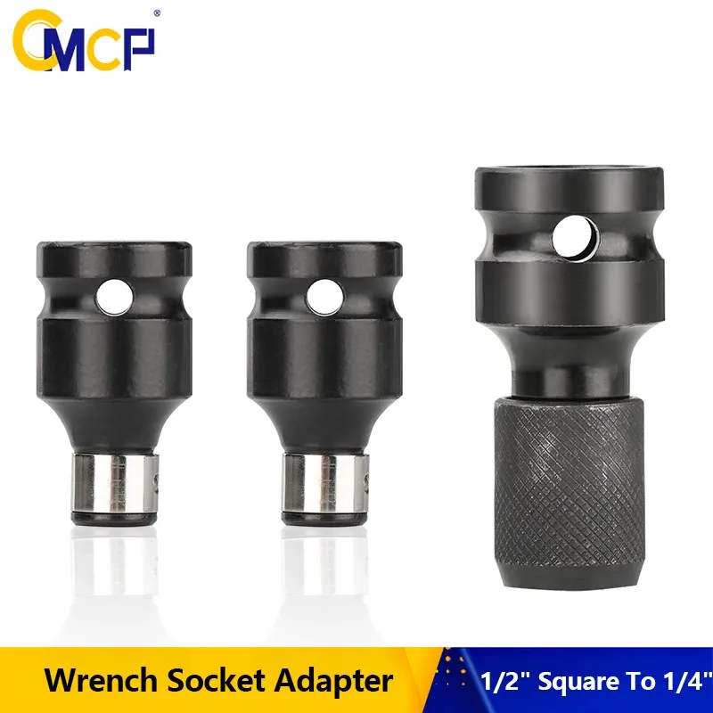 

CMCP Wrench Socket Adapter 1/2" Square To 1/4" Hex Ratchet Socket Wrench Socket Adapter Spanner Set Drive Converter Impact Tool