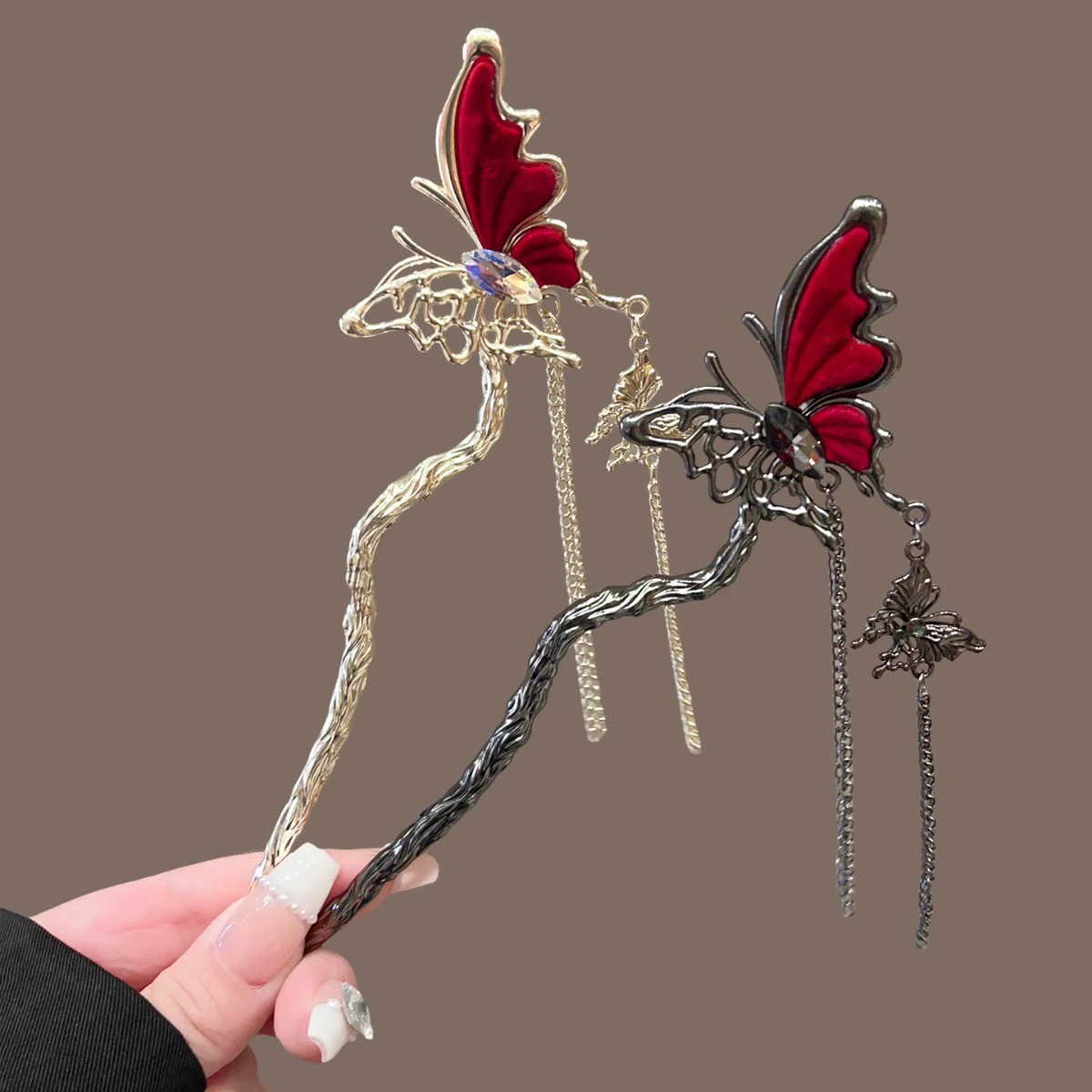 1pc Chinese Style Butterfly Tassel Hair Stick For Women Hair Clip Pin Vintage Hairpins Headwear Wedding Headdress Accessories
