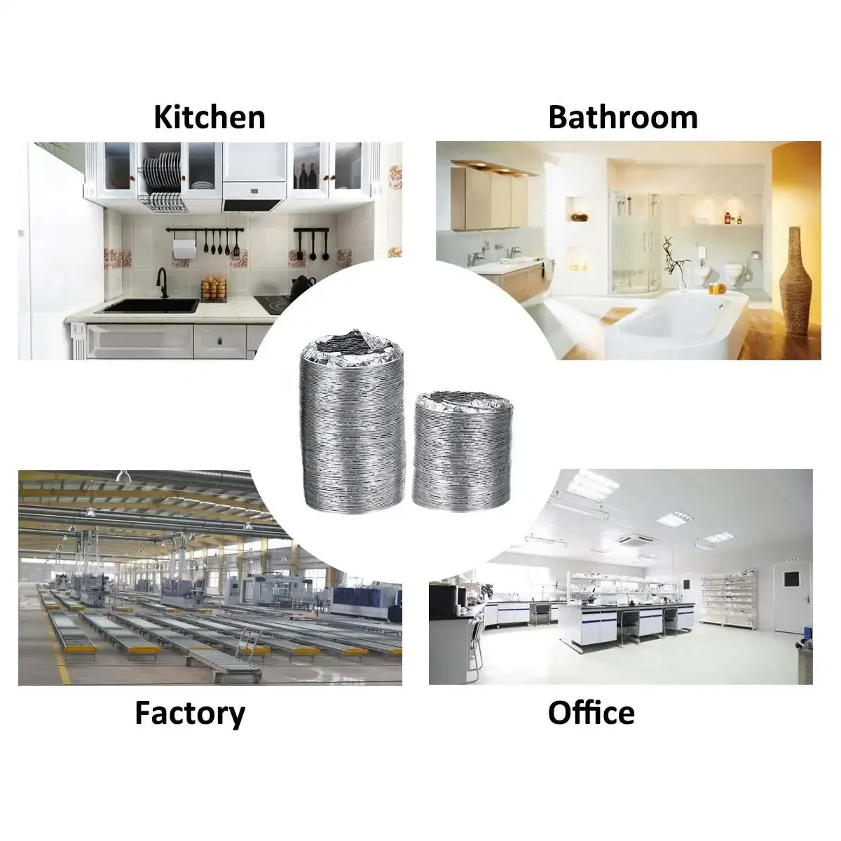 4 inch 100mm Ventilator Pipe PVC Aluminum Tube Air Ventilation Pipe Hose Flexible Exhaust Duct 3/2M Air System Vent Bathroom aluminum foil ventilation pipe,ventilation hose
