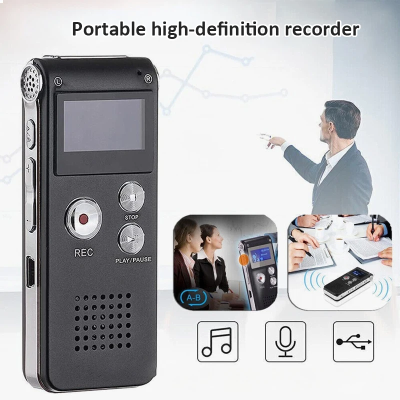 Digital Voice Recorder 8GB/16GB/32GB/64GB MP3 Player USB Flash Drive HD Noise Ca