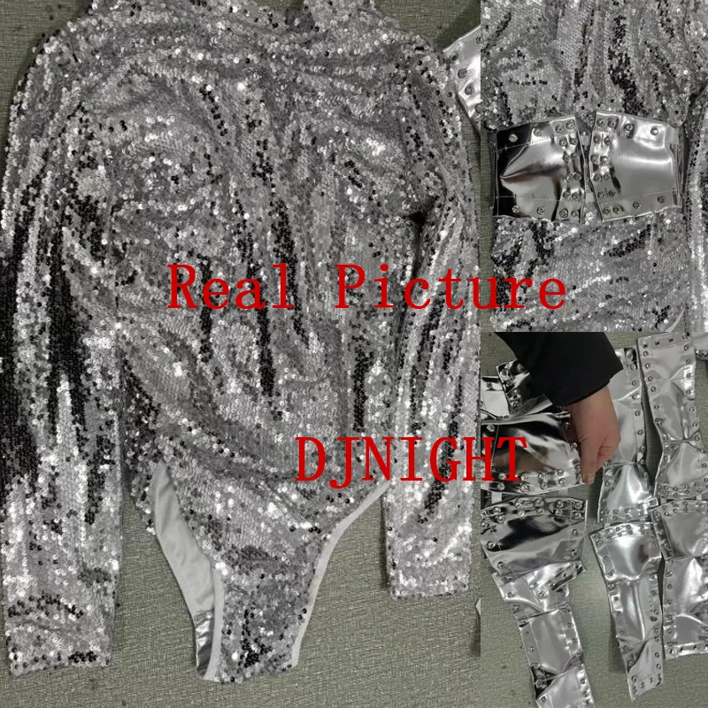 女性のための銀のスパンコールダンスコスチューム,セクシーな