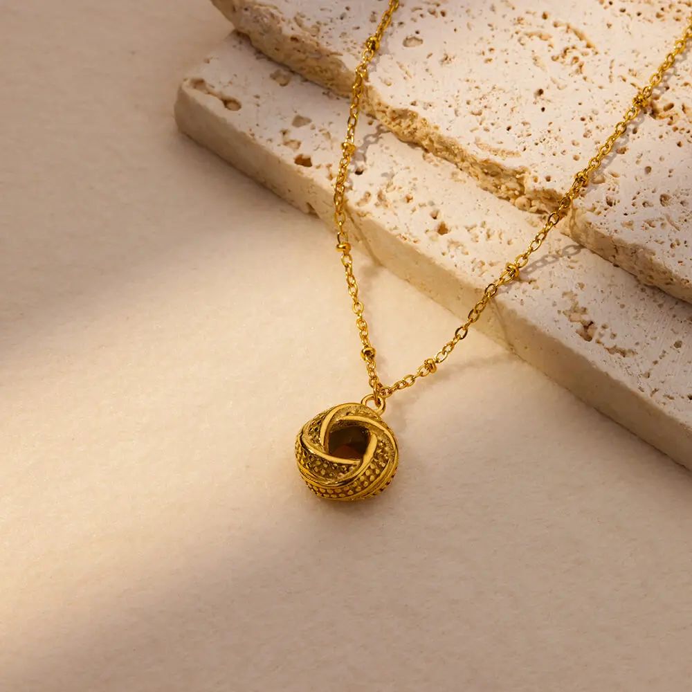 Stainless Steel Unique Knot Pendant Necklaces For Women