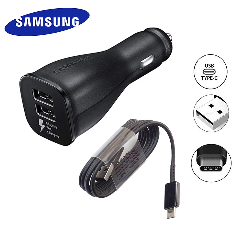 Samsung Auto Ladegerät Dual USB Adaptive Schnelle Adapter Micro usb Typ C  Kabel Für Galaxy s10 s9 s8 Plus s20 hinweis 20 ULTRA 10 plus|Kfz-Ladegeräte|  - AliExpress