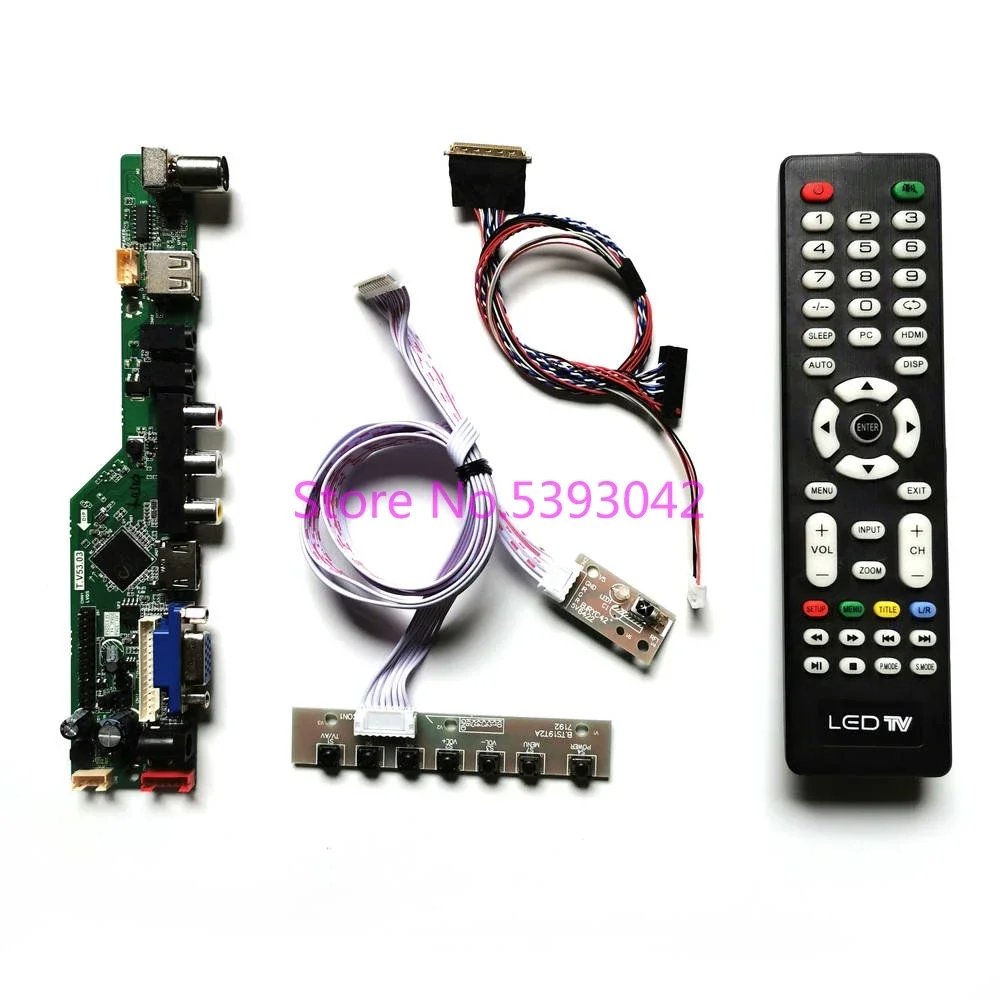 Kit Fit B156Xw02 V.0/V.1/V.2/V.3/V.4/V.6/V.7 40Pin Vga + Av + Schermo Lcd Usb Tastiera Lvds + Scheda Di Controllo Tv Remota 1366*768