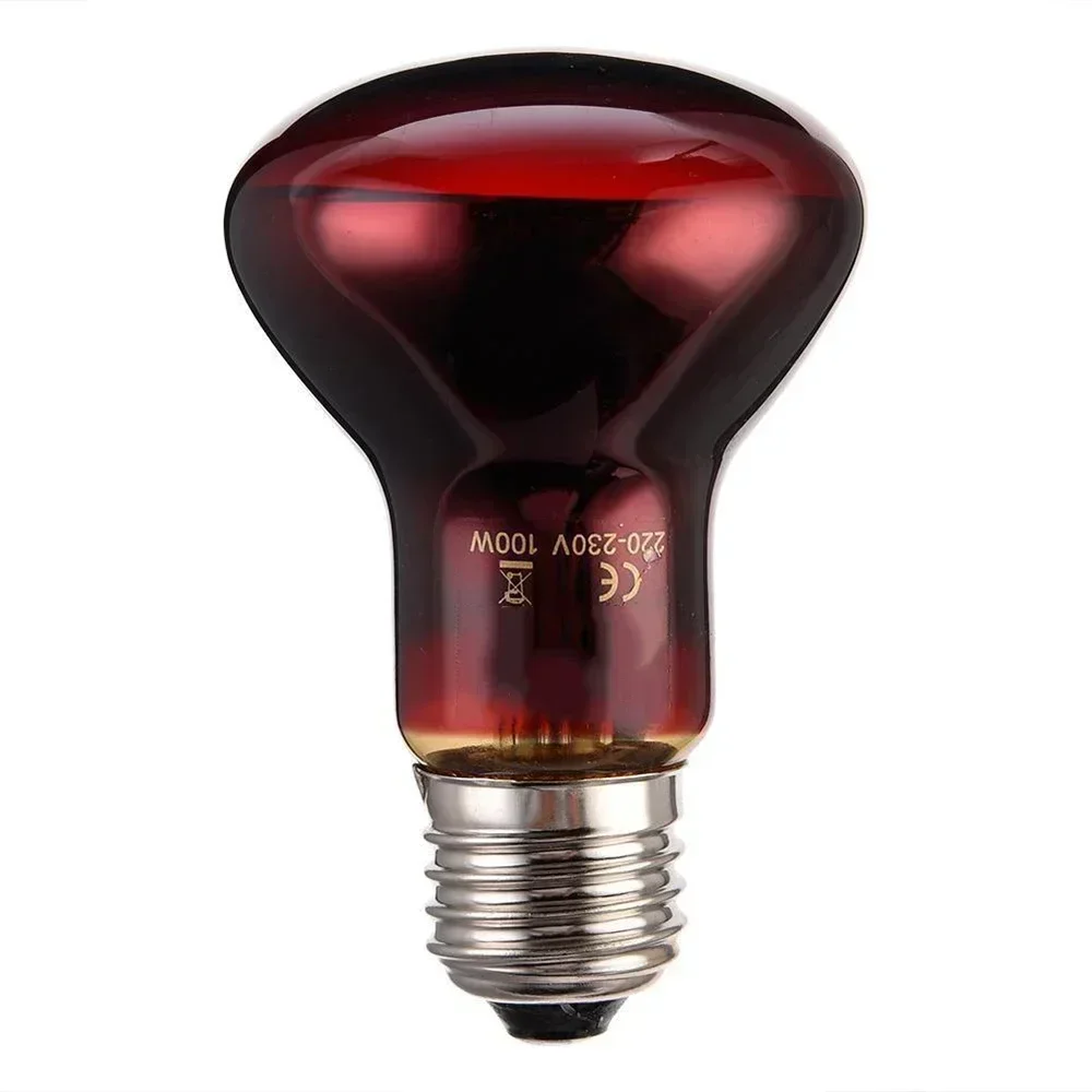 220V UVA Amphibious Red Heating Lamp 25/40/50/75/100W Infrared Lamp Glass Bulb Accessories Reptiles Snake Lizards E27 Reptile Heating Lamp Reptile Light Bulb Reptile Lamp Bulb