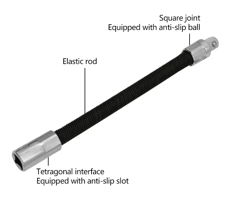 Elektrischer Schraubenschlüssel, elastischer Adapter, universeller weicher Schaft, schneller Ratschenschlüssel, Handfeder-Verlängerungsstange, Relaisstangenhülse, Verlängerungsstange – Detail 5