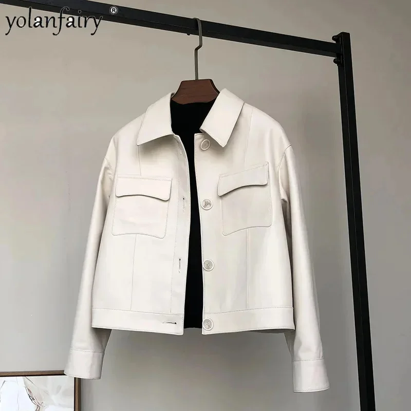 

Real Sheepskin Genuine Leather Jackets for Women Clothes Korean Natural Jacket Women's Coat Autumn 2023 New in Outerwear