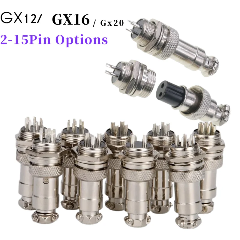 5/10/20 ชุด GX12 GX16 GX20 2 - 15 Pin กันน้ํา Circular Aviation Plug Sockets, เลือกคุณภาพ 1