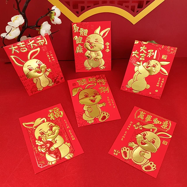 2023 Chinese New Year Red Envelopes Cartoon Rabbit Year Hongbao Spring  Festival Money Pockets for Festival Decorate Supplies - AliExpress