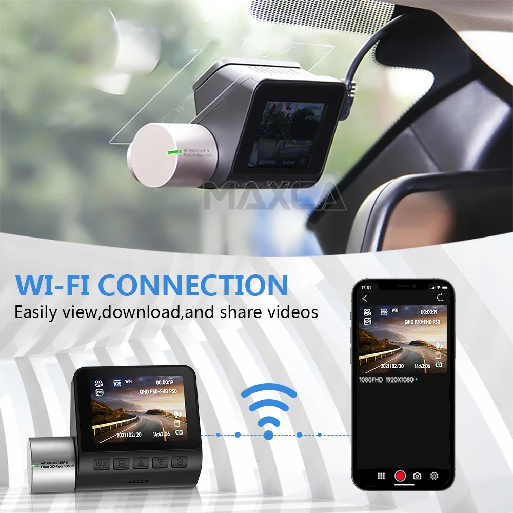 Description Picture 3 of itemMAXCA G50 In Car Ultra HD 4K Dash Cam Night Vision WDR DVR Front & Rear Driving Video Recorder With Parking Monitoring