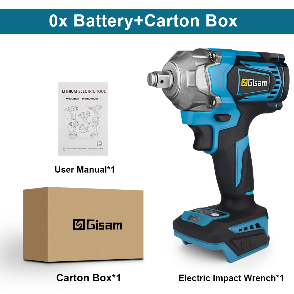 1200N.M Brushless Electric Impact Wrench 1/2 inch Cordless Wrench Screwdriver Power Tools Without Battery for Makita 18V Battery 6