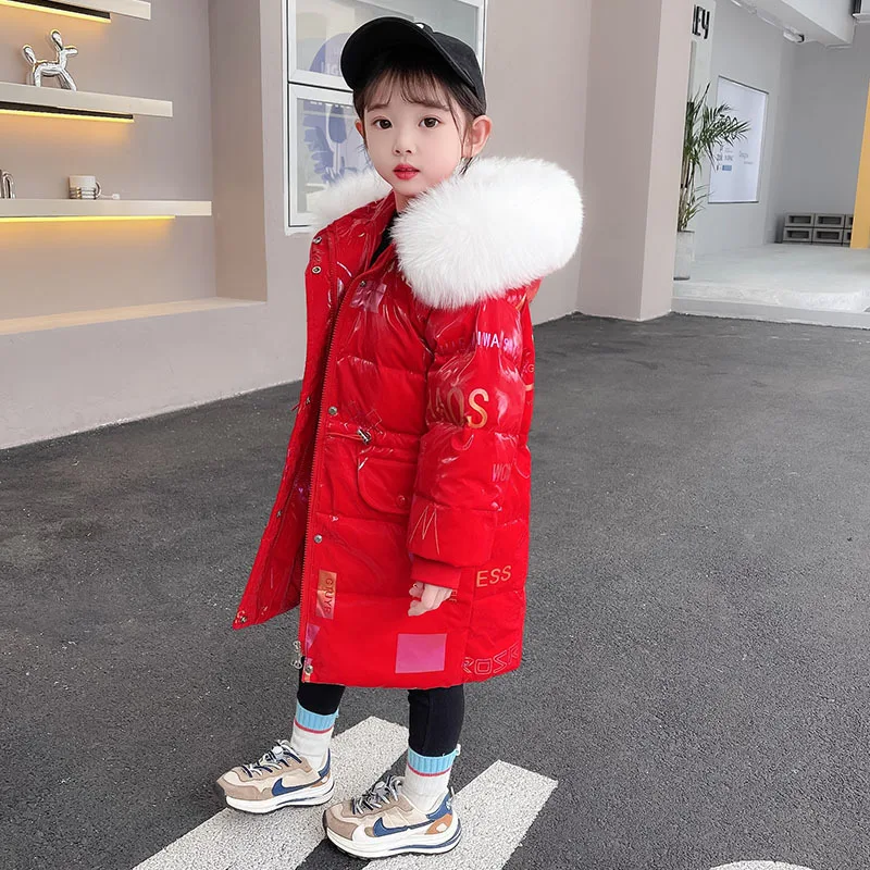New Winter warm down jacket toddler girl clothes kids Waterproof Parka Hooded Children clothing Outerwear faux fur Coat snowsuit 1