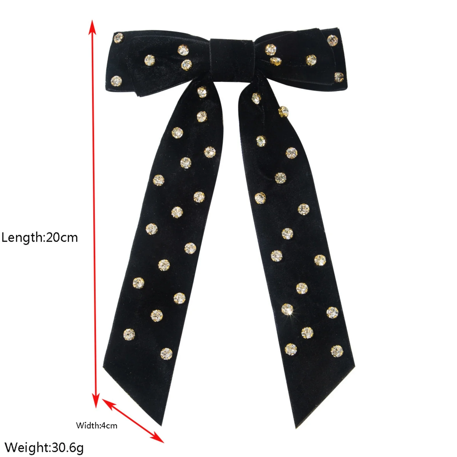 1PC Velvet Bow Hair Clips, Rhinestone Embellished Multi-Color Velvet Bows, Elegant Hair Accessories For Women Party Daily Wear