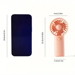 Compact Handheld Fan - Lightweight and Portable for Office, Outdoor, and Travel Use (Pink)