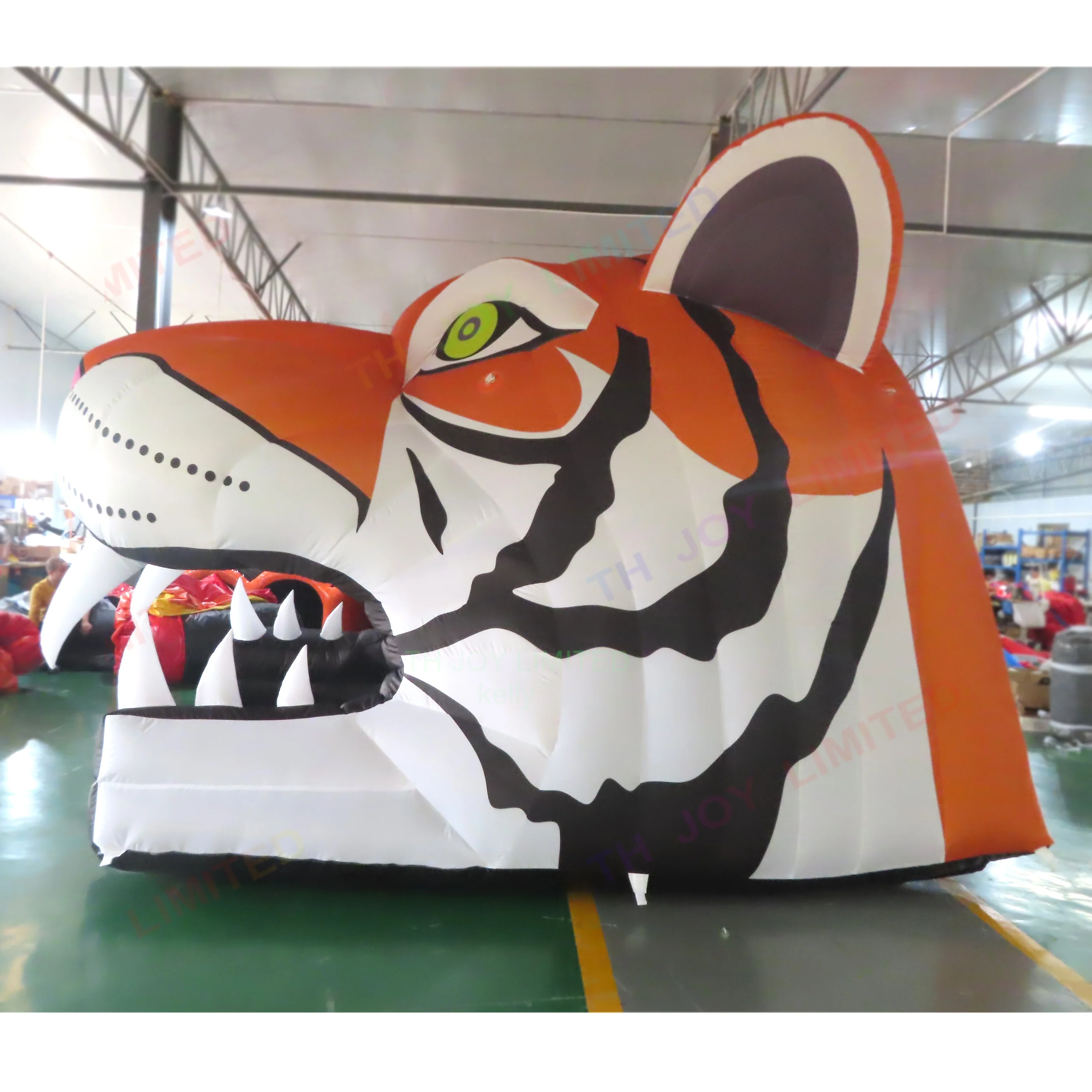 Free Shipping 4x4m Giant Inflatable Tiger Head Tent Inflatable Tiger