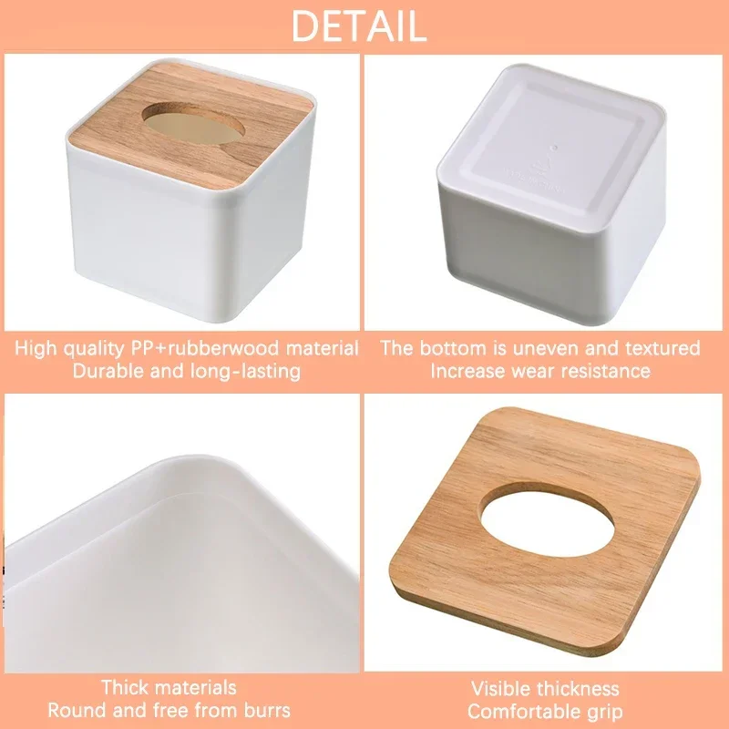 Square Paper Holder with Thick Material Anti Deform Moisture Proof Dust Proof Hotel Restaurant Canteen Bank Organization Box 5