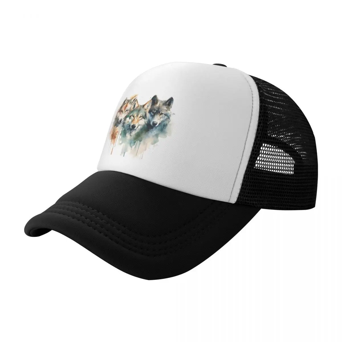 

Watercolor Wash Wolves Baseball Cap Hat Man For The Sun Custom Cap Baseball For Men Women's